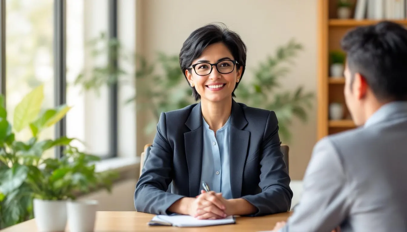 Um profissional de saúde mental está sentado em um ambiente de consulta, ouvindo atentamente uma pessoa que parece estar compartilhando suas dificuldades emocionais. O cenário transmite uma sensação de acolhimento, essencial para discutir temas como depressão, ansiedade e qualidade de vida.