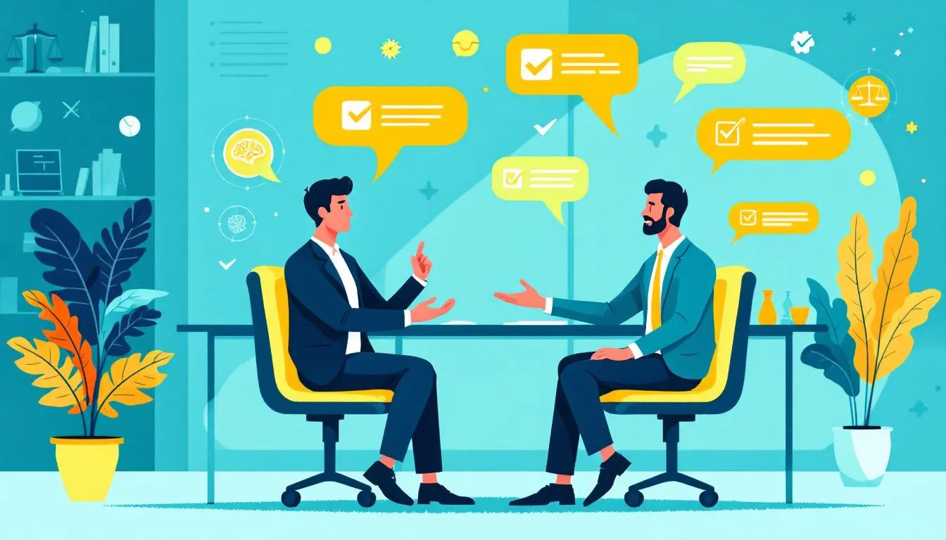 Imagem de um advogado conversando com um cliente sobre direitos previdenciários.